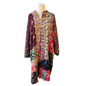NWT Luan Zai Women's Floral Patchwork Quilted Kantha Kimono One Size Art To Wear